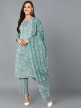 Women Cotton Floral Printed Kurta Trouser-VKSKD1492A